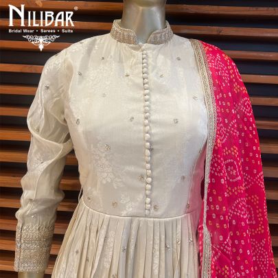 Cream Silk Anarkali Suit
