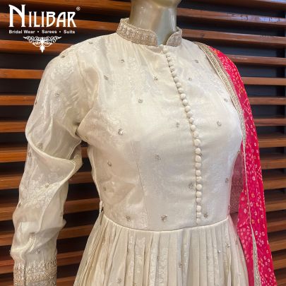 Cream Silk Anarkali Suit