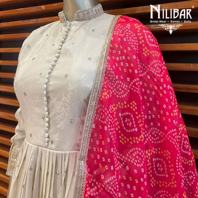 Cream Silk Anarkali Suit