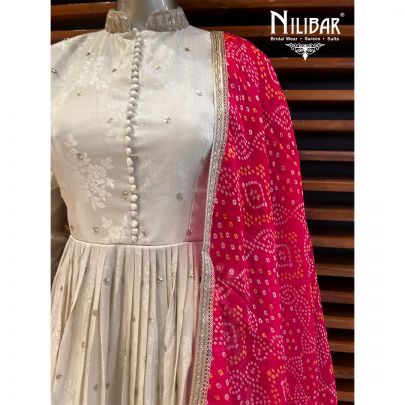 Cream Silk Anarkali Suit