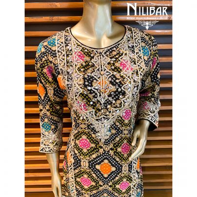 Black Crepe Sharar Suit