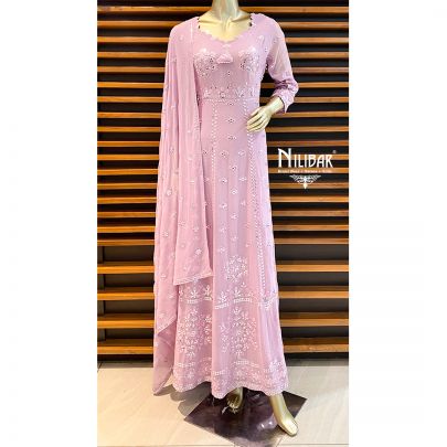Lilac Georgette Anarkali Suit