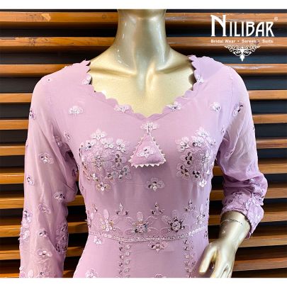 Lilac Georgette Anarkali Suit
