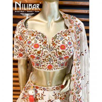 Ivory Silk Bridal Lehenga