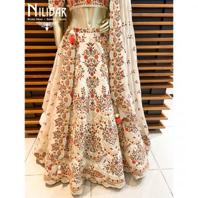 Ivory Silk Bridal Lehenga