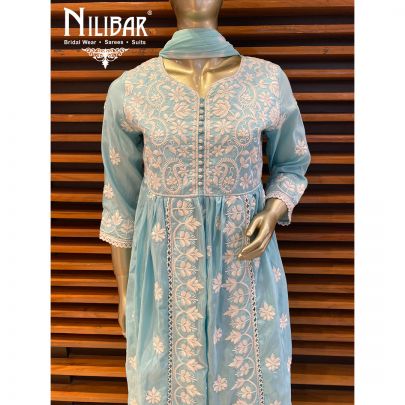 Baby Blue Cotton Pant Suit