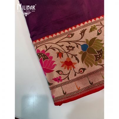 Wine Silk Banarasi Saree