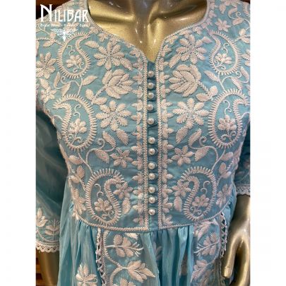 Baby Blue Cotton Pant Suit
