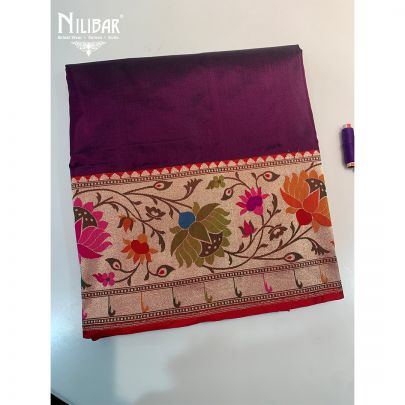 Wine Silk Banarasi Saree