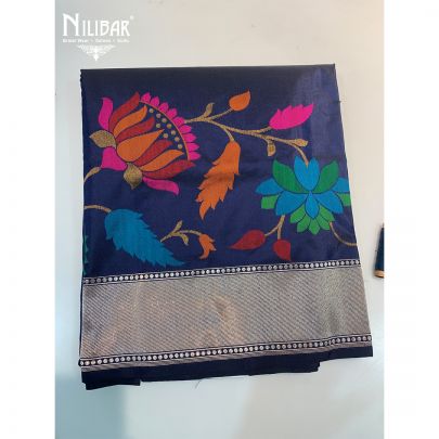 Royal Blue Silk Banarasi Saree