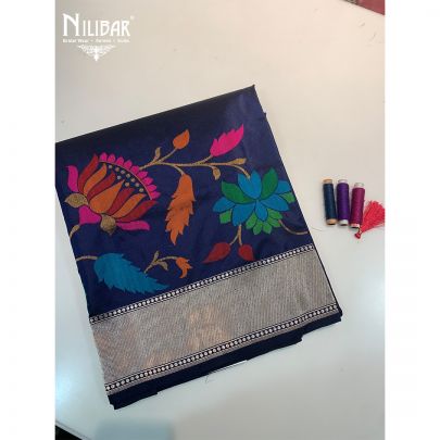 Royal Blue Silk Banarasi Saree