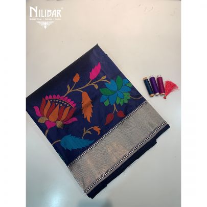 Royal Blue Silk Banarasi Saree