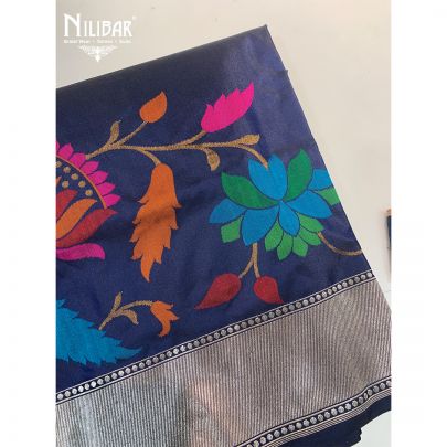 Royal Blue Silk Banarasi Saree