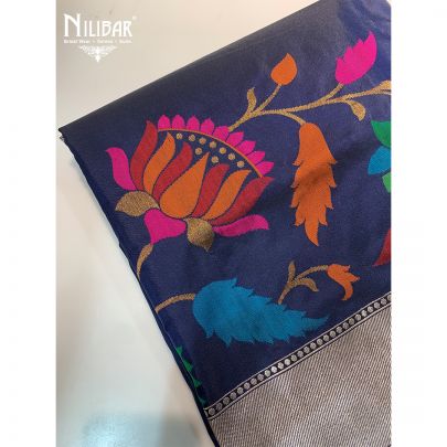 Royal Blue Silk Banarasi Saree