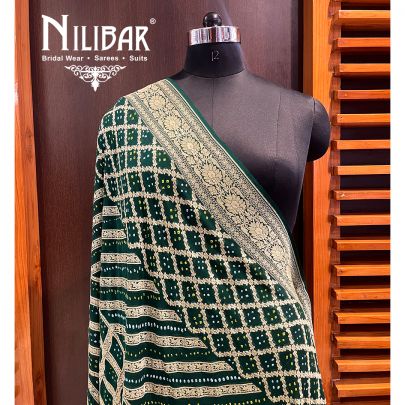 Green Chinon Banarasi Dupatta