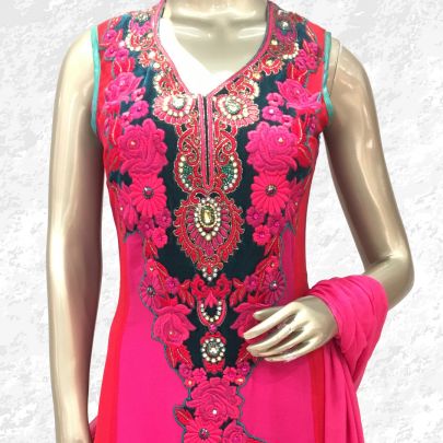 Pink Georgette Anarkali Suit