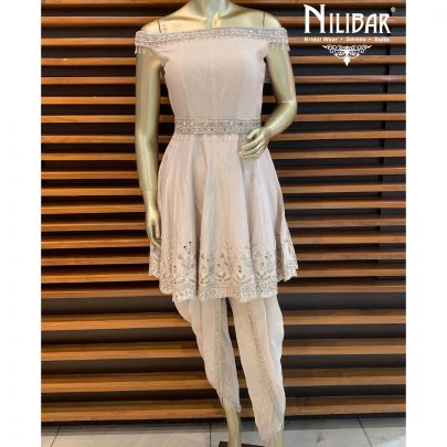Cream Silk Dhoti Suit