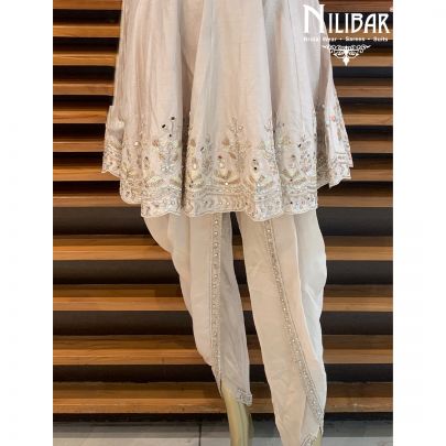 Cream Silk Dhoti Suit