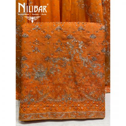 Orange Crepe Unstitched Suit