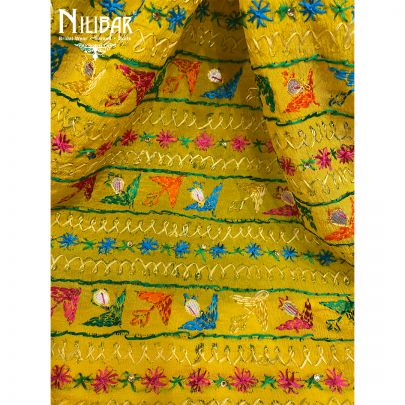 Yellow Chinon Phulkari Dupatta
