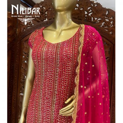Hot Pink Georgette Garara Suit Set