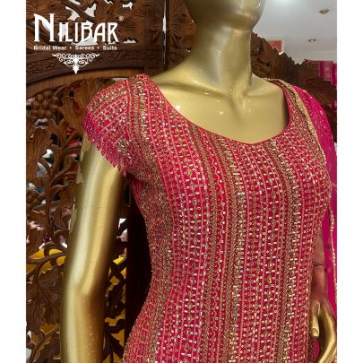 Hot Pink Georgette Garara Suit Set