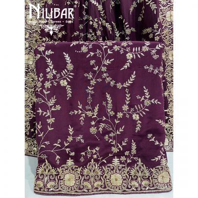 Wine Crepe Unstitched Suit