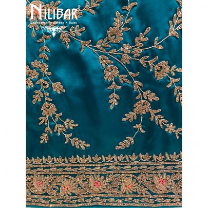 Bottle Green Satin Unstitched Suit