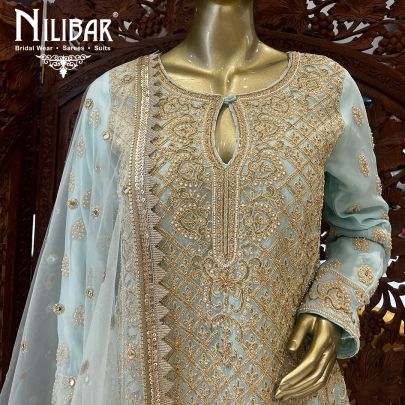 Mint Georgette Garara Suit
