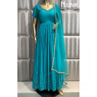 Saphire Blue Georgette Anarkali