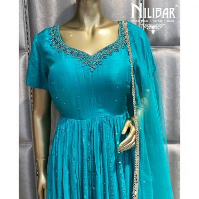 Saphire Blue Georgette Anarkali