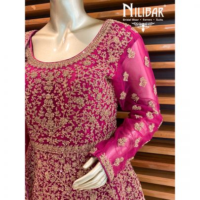 Purple Net Peplum Lehenga