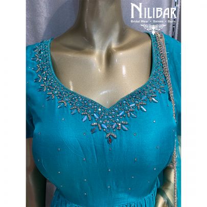 Saphire Blue Georgette Anarkali