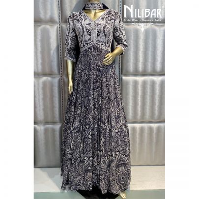Black and White Georgette Anarkali
