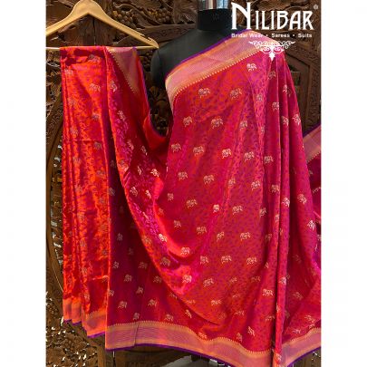 Hot Pink Silk Saree