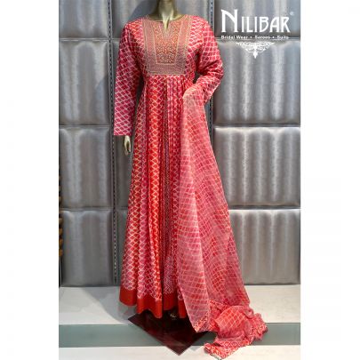 Pink Silk Anarkali