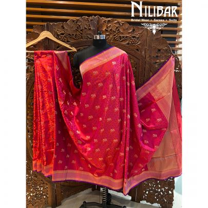 Hot Pink Silk Saree