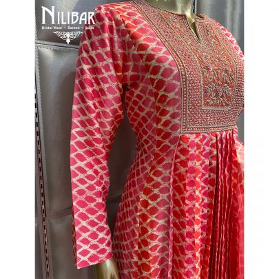 Pink Silk Anarkali