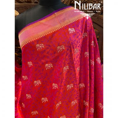 Hot Pink Silk Saree