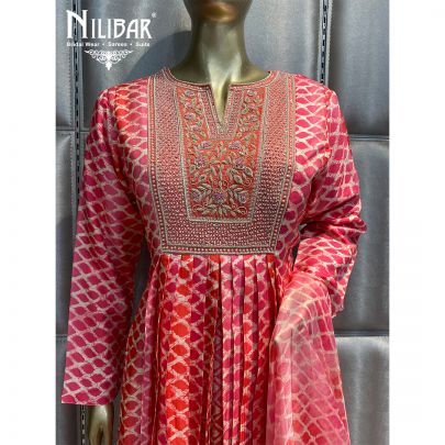 Pink Silk Anarkali