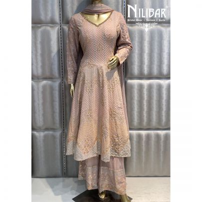 Bone Beige Georgette Anarkali