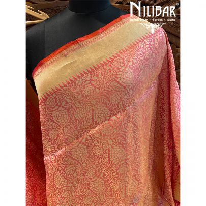 Rose Pink Silk Jamdani Saree