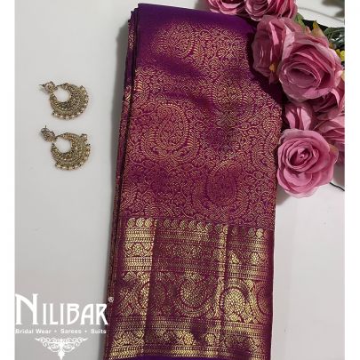 Violet Kanjivaram Silk Saree