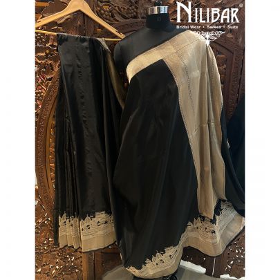 Black Silk Jamdani Saree