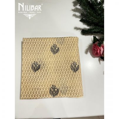 Beige Cotton Unstitched Suit