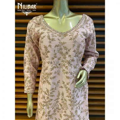 Pastel Pink Silk Garara Suit