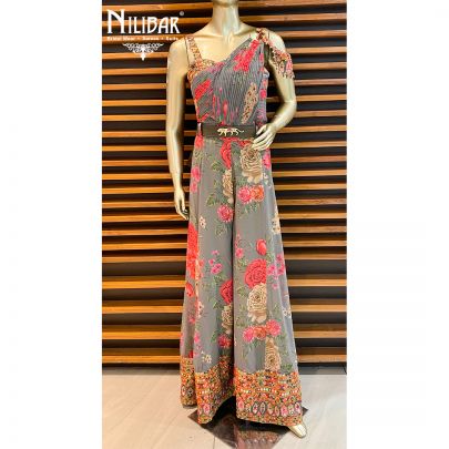 Moss Green Georgette Jumpsuit