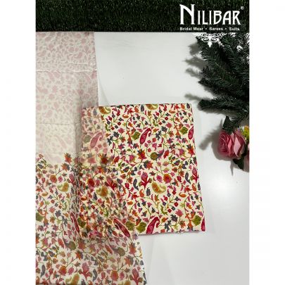 Cream Linen Unstitched Suit 