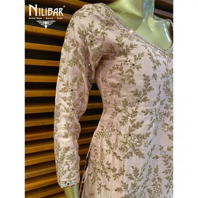 Pastel Pink Silk Garara Suit