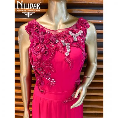 Magenta Georgette Jumpsuit
